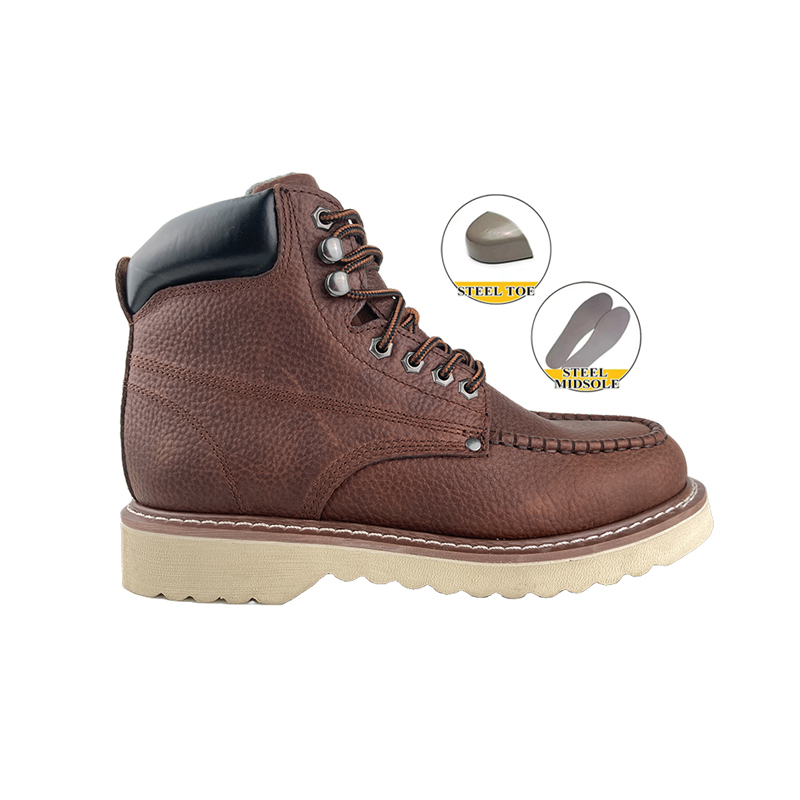 Brown Goodyear Welt Safety Leather Shoes with Steel Toe and Midsole Featured Image