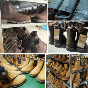 Chelsea Goodyear Safety Leather Boots Slip-on Shoes with Steel Toe